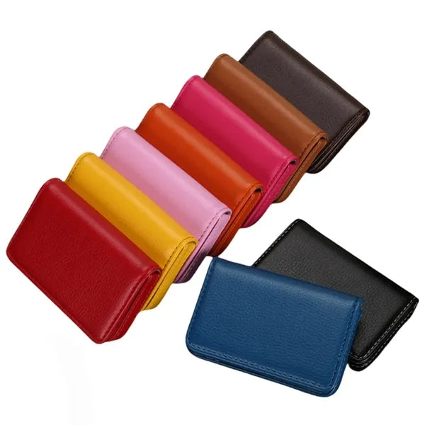 Magnetic Leather Business Card Holder Metal Large Capacity