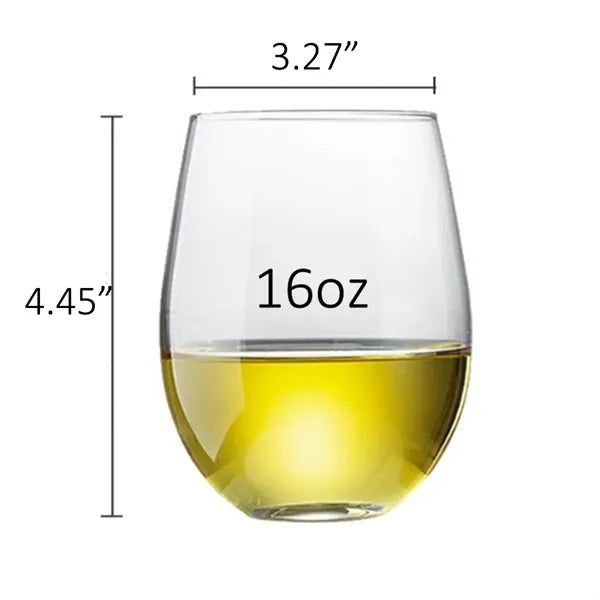 16oz PET Plastic Wine Glass
