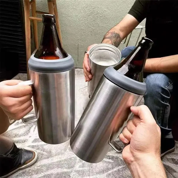 40oz large tumbler beer bottle holder cooler with handle