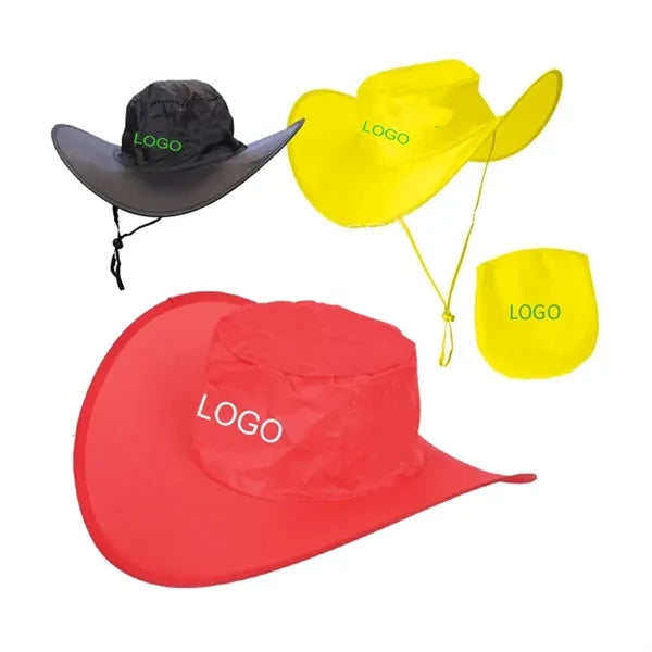 Foldable Polyester Advertising Cowboy Hat With Pouch