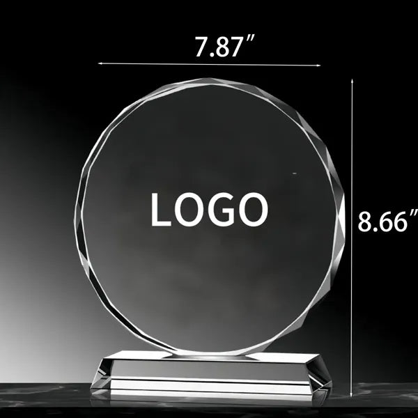 Faceted Crystal Circle Award - Large