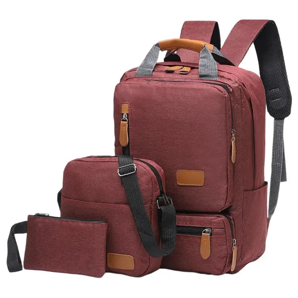 Durable Outdoor Travel Computer Backpack Three-Piece Set