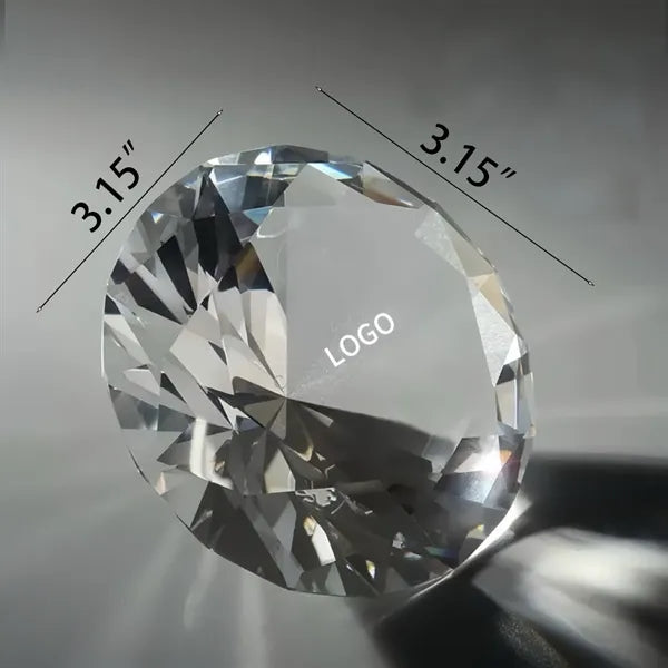 Transparent Round Crystal Faceted Decoration