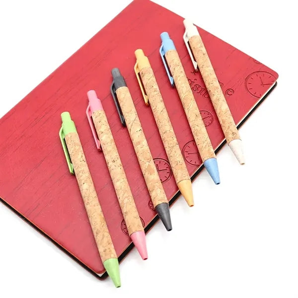 Cork Pen New Environmentally Friendly Pen Push Ball Pen