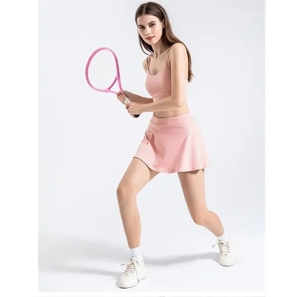 Tennis Activewear Sports Skirt With Built-in Shorts