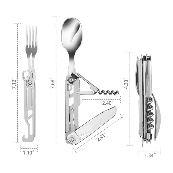 Compact Detachable Travel Cutlery Set