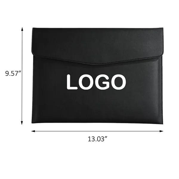 Magnetic Snap PU Document Holder with Bill Clip