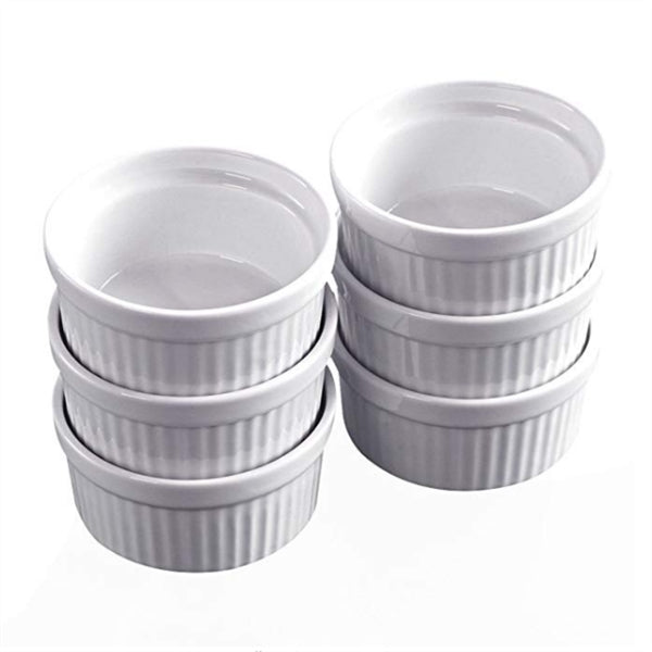Porcelain Ramekins White Bakeware Souffle Cups Dishies