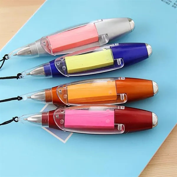 Ballpoint Pens With Sticky Note, Lanyard Pen With Led