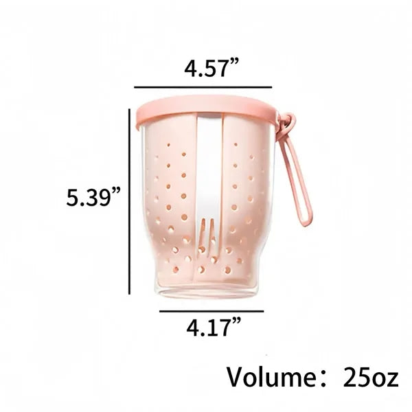 25oz Drainable Fruit Cup with Fork