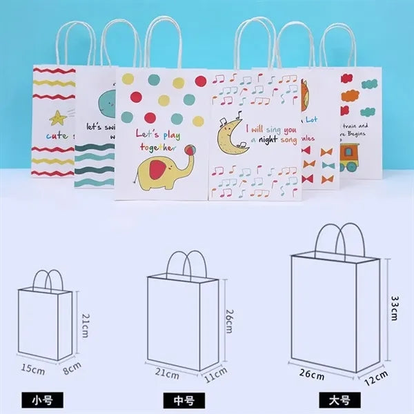 Colorful Kraft Paper Shopping Bags