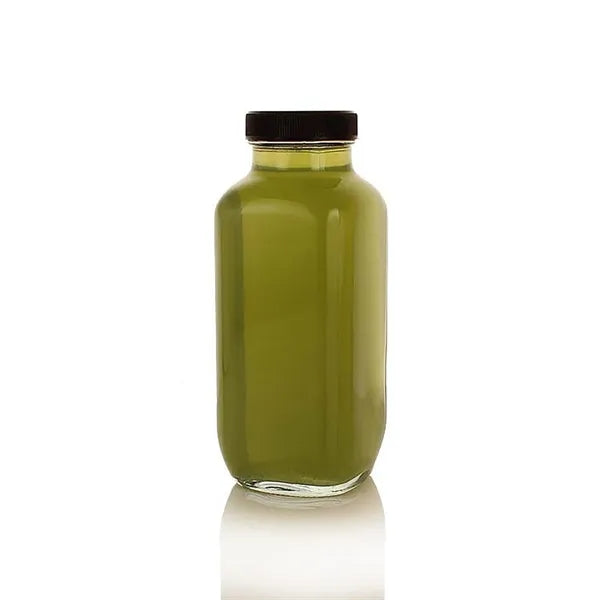 Juice Bottles 16 Oz Clear Glass Jars with Caps