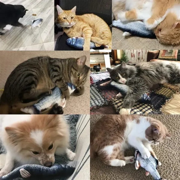 Electric Realistic Plush Wiggle Fish for Kitty Exercise