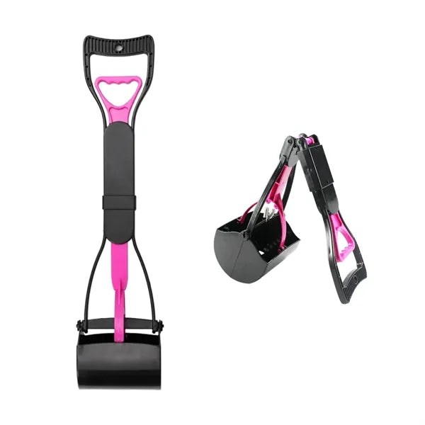 Foldable Long-Handled Pet Pooper Scooper With Trash Bag