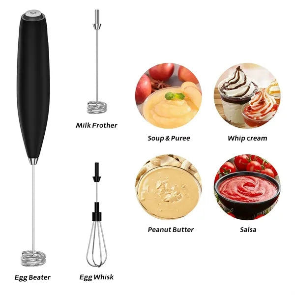 Electric Foam Maker Frother Wand with a bracket