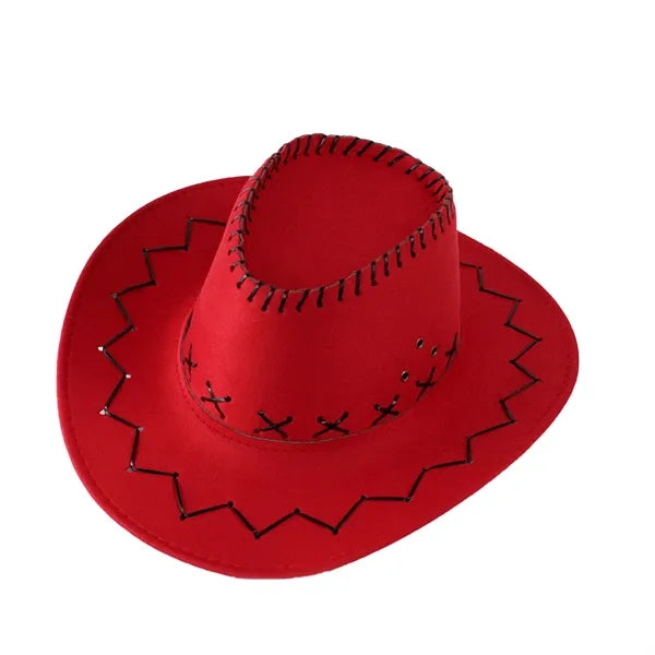 Faux Felt Cowboy Hat With Cords