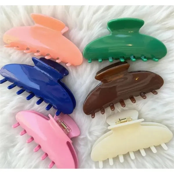 Cellulose Acetate Big Embossed Hair Clips