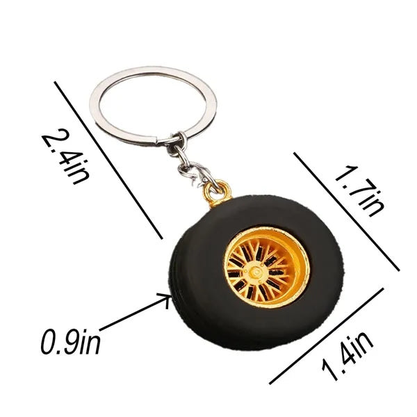PVC Soft Rubber Tire-Shaped Durable Lightweight Keychain