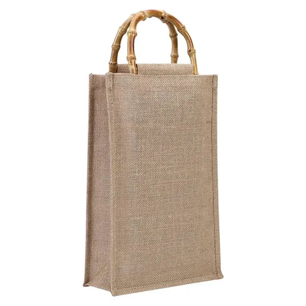 Jute Tote Bag With Bamboo Handle