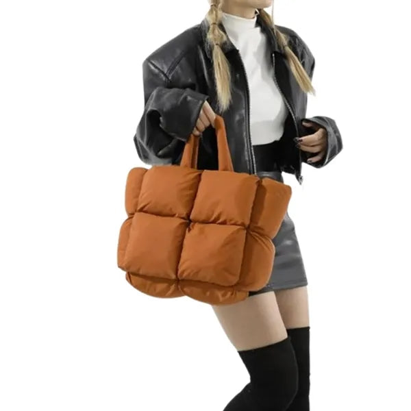 Large Quilted Puffy Handbag