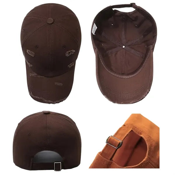 Vintage Washed Cotton Distressed Adjustable Baseball Cap