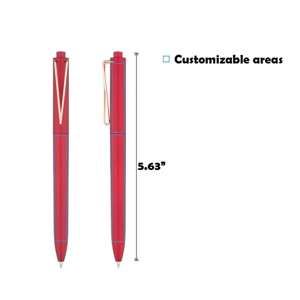 Premium Weighted Click Gel Pen With V-Shaped Metal Clip
