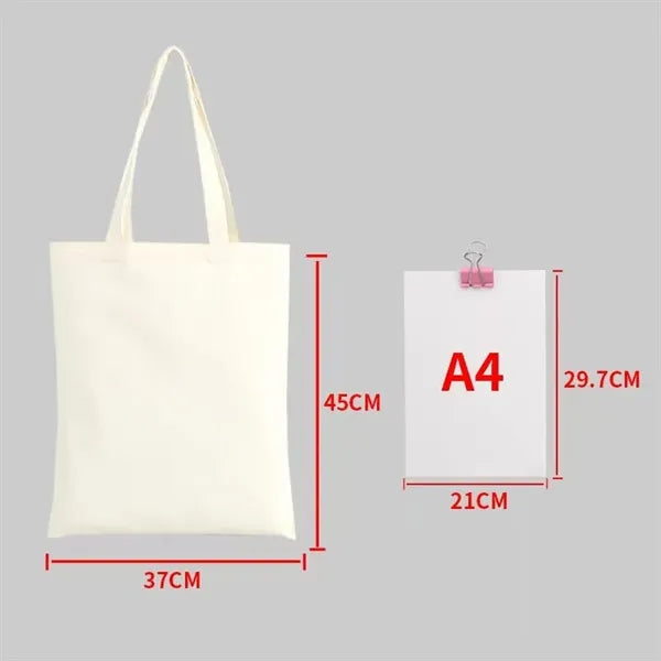 Solid-Color Canvas Tote Bag