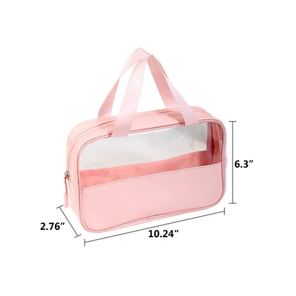Clear Cosmetic Tote Bag with Handles