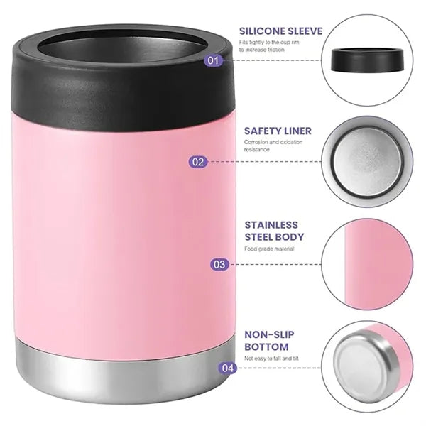 12 Oz Double Wall Vacuum Insulated Can Cooler