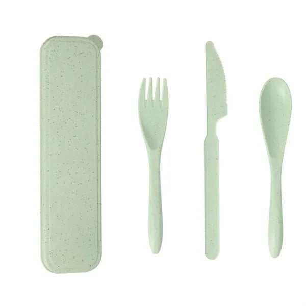 Wheat Straw Portable Knife Fork Spoons Tableware