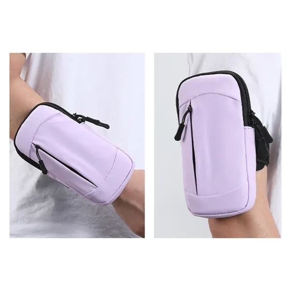 Double Zipper Neoprene Sports Arm Pouch w/ Adjustable Strap