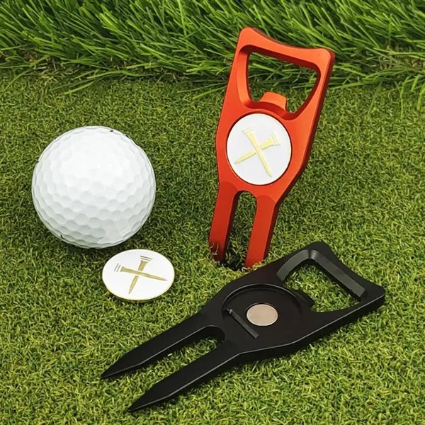 Golf Divot Tool Gift Set w/ Magnetic Ball Marker & Hat Clip