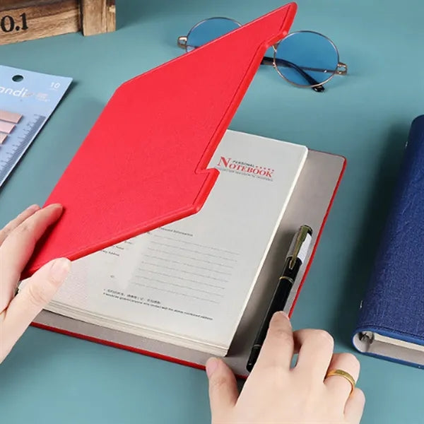 A5 PU Leather Clasp Ring Binder Notebook with Card Slots