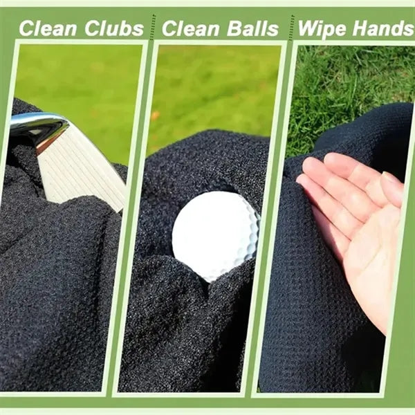 Microfiber Golf Towel With Round Magnetic Carabiner