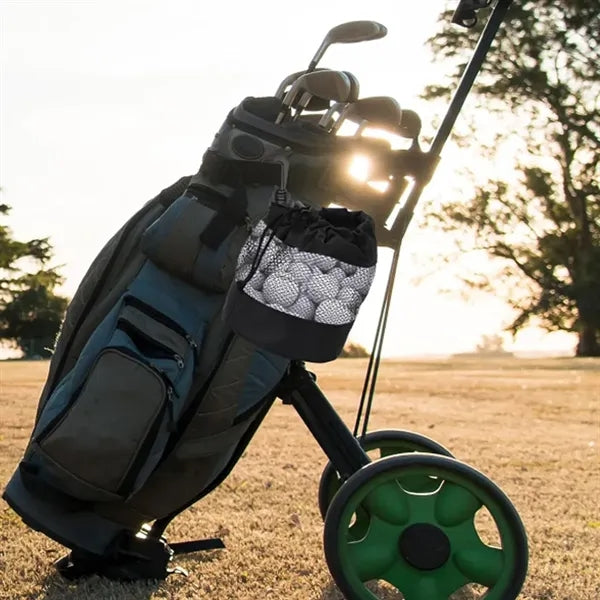 Golf Ball Mesh Carry Bag with Drawstring and Clip