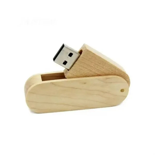 Rotating Wooden USB Flash Drive 2GB