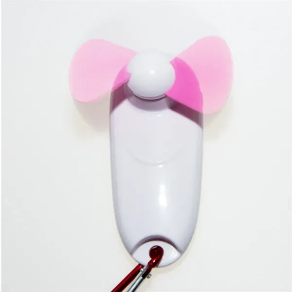 Mini Clip-On Fan with LED Light and Carabiner Attachment