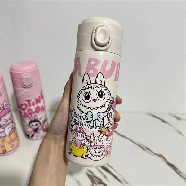 400ml Labubu Cute Cartoon Insulated Water Bottle