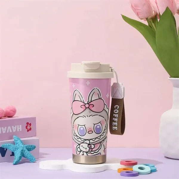 20oz Cute Labubu Travel Coffee Mug with Straw Lid