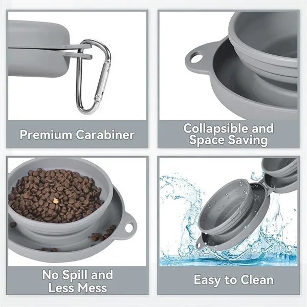 Collapsible 2-in-1 Pet Food and Water Bowl