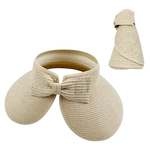 Foldable Straw Sun Visor Hat for Women