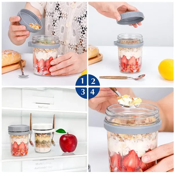 13oz Lead Free Glass Jars With Spoon