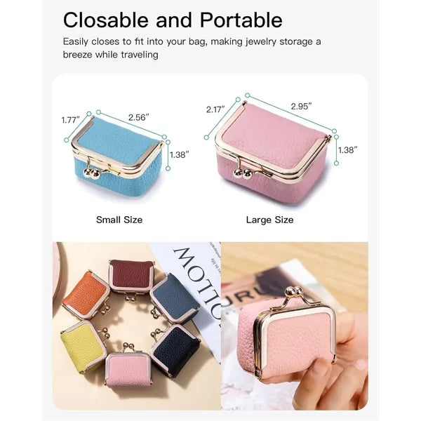 PU Leather Mini Travel Jewelry Organizer