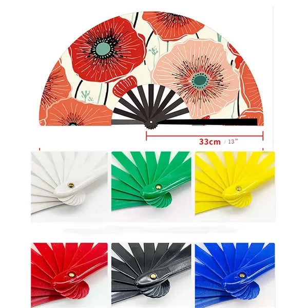 13inch Double-sides full color print clack noise handy fan