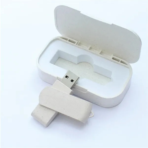 Wheat Straw 16G USB Flash Drive Set With Custom LOGO