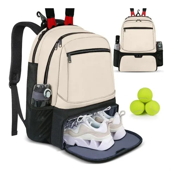 Large Tennis Backpack with Multiple Compartments