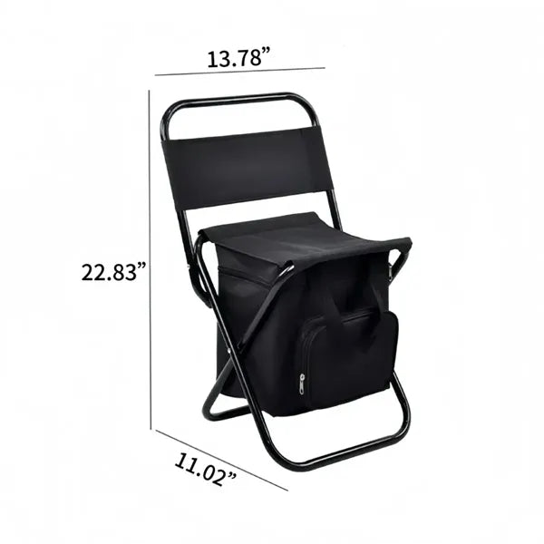 Portable Folding Chair with Storage Cooler Bag