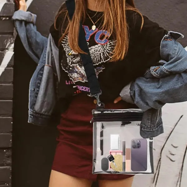 Stadium Approved Clear Crossbody Bag for Events & Security