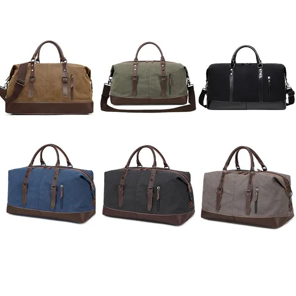 Large Capacity Men's Canvas Weekender Travel Tote