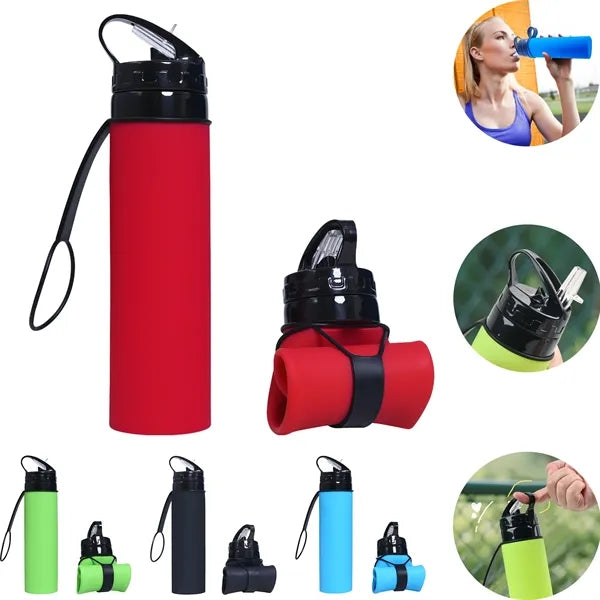 600ML Food-Grade Silicone Collapsible Water Bottle